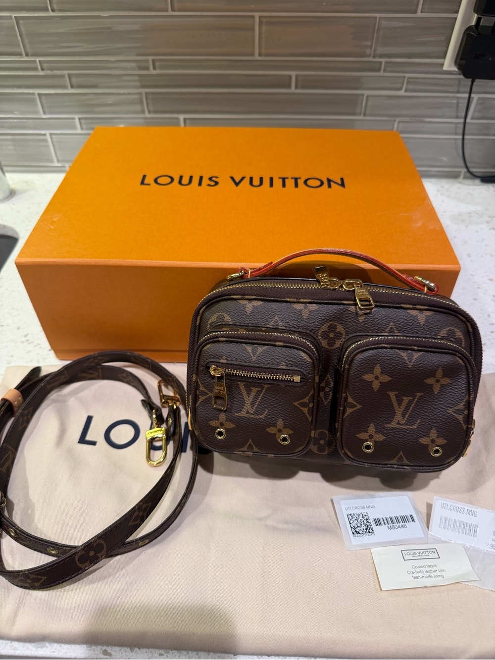 Louis Vuitton Brown Monogram Canvas Double Pocket Crossbody